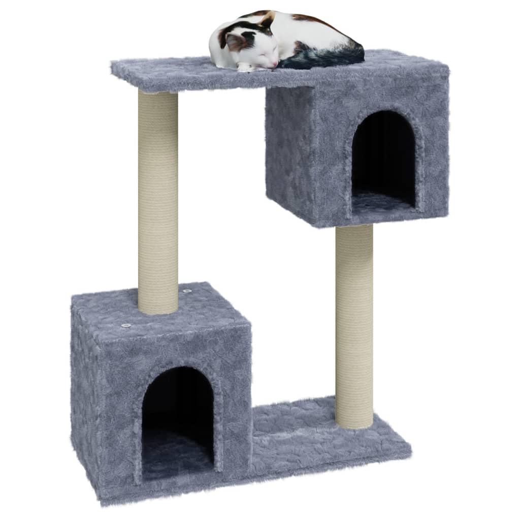 vidaXL Cat Tree with Sisal Scratching Posts Light Grey 60 cm