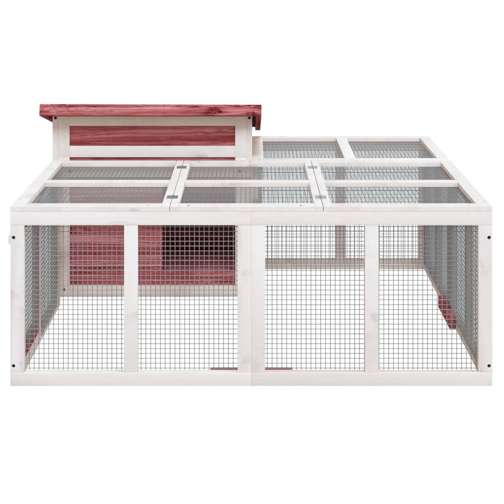 vidaXL Rabbit Hutch Mocha 144x123x67.5 cm Solid Wood Pine vidaXL.co.uk