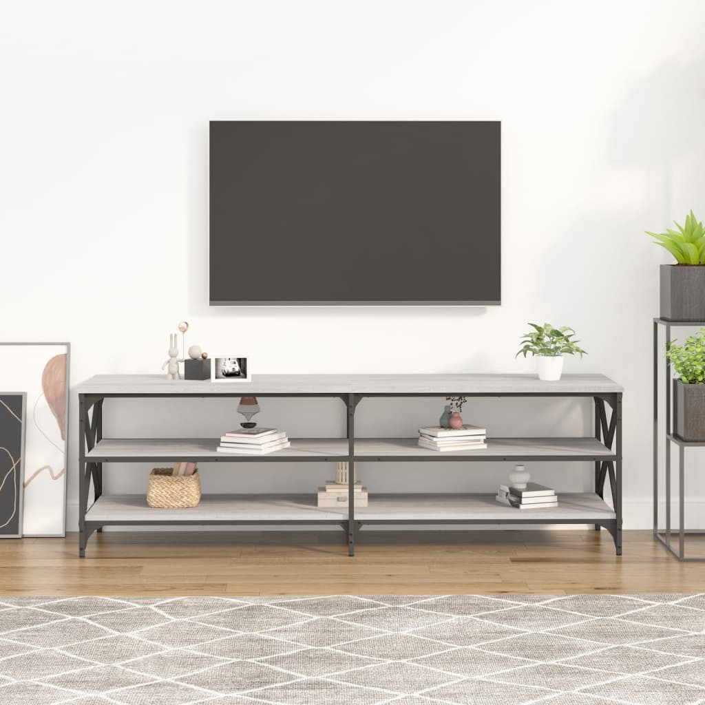 vidaXL TV Cabinet Grey Sonoma 160x40x50 cm Engineered Wood