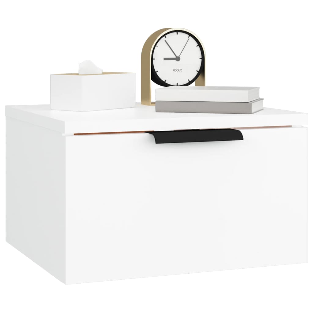 vidaXL Wall-mounted Bedside Cabinet White 34x30x20 cm