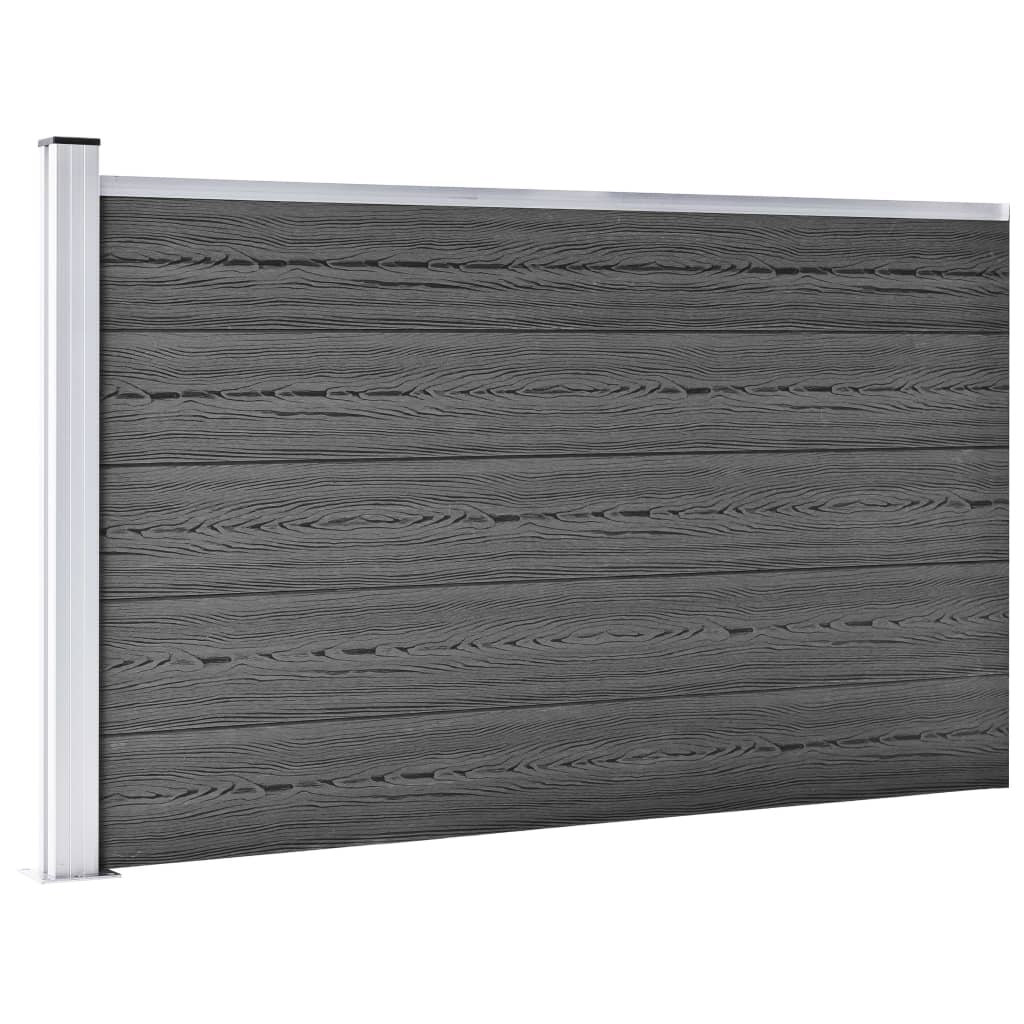 vidaXL Fence Panel Set WPC 526x105 cm Black