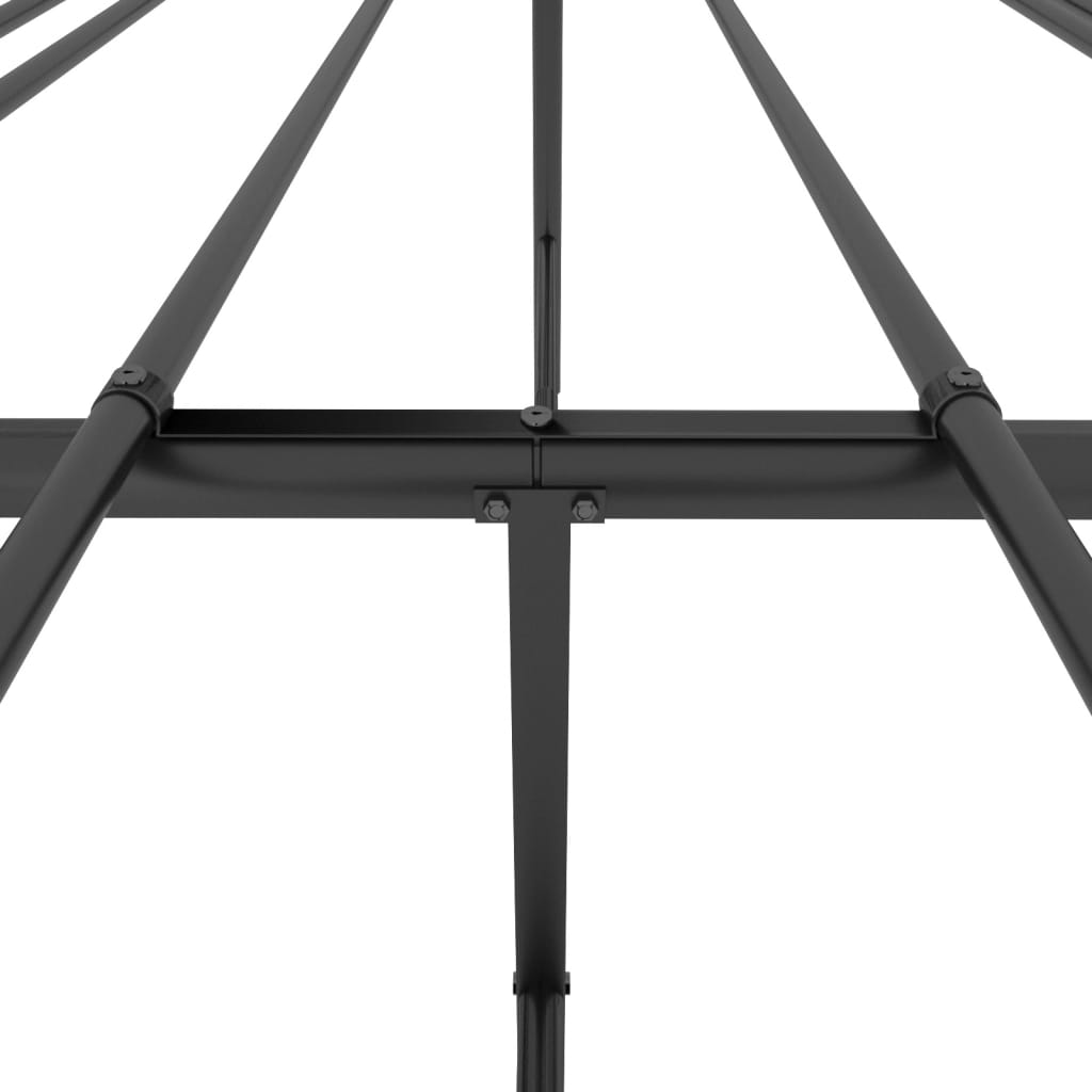 vidaXL Metal Bed Frame with Headboard Black 120x190 cm Small Double