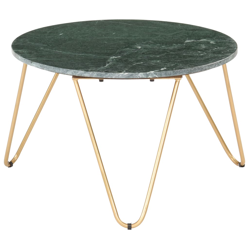 vidaXL Coffee Table Green 65x65x42 cm Real Stone with Marble Texture