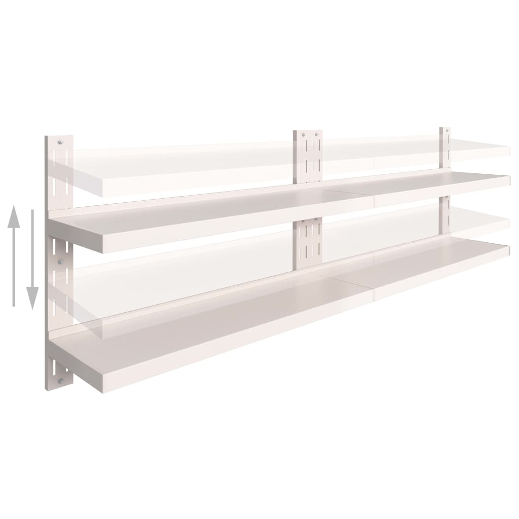 vidaXL 2-Tier Floating Wall Shelves 2 pcs Stainless Steel 240x30 cm