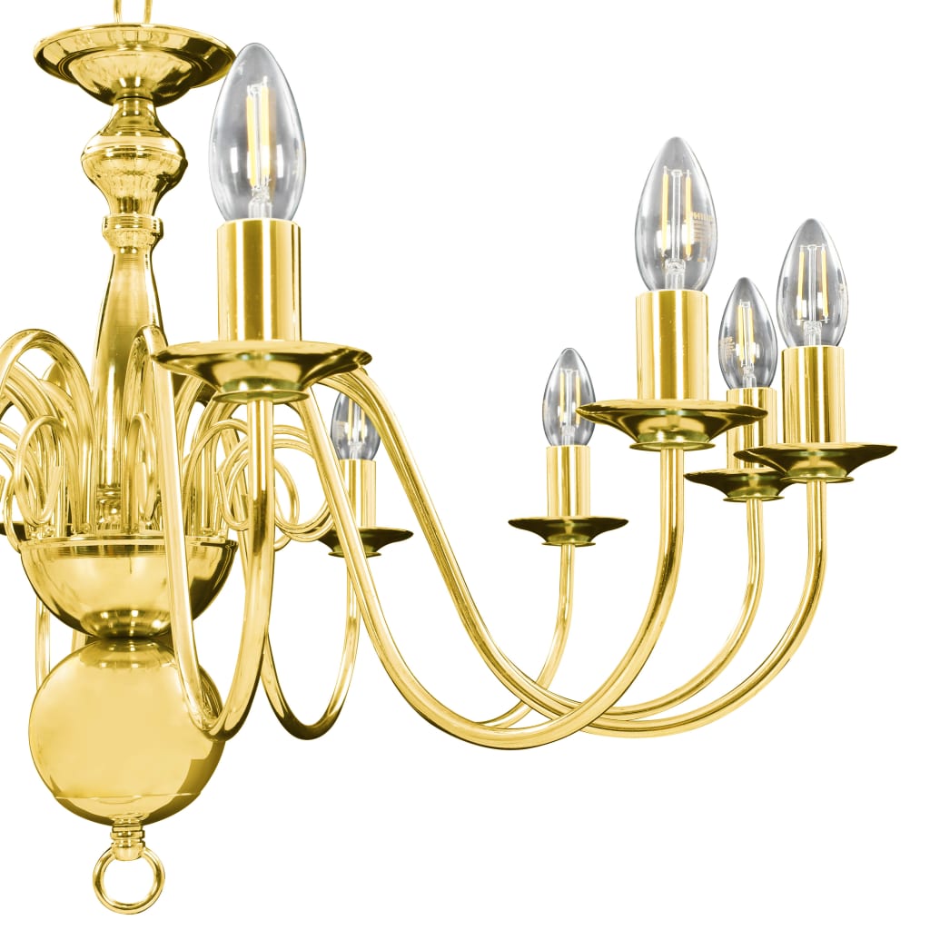 vidaXL Chandelier Golden 12 x E14 Bulbs