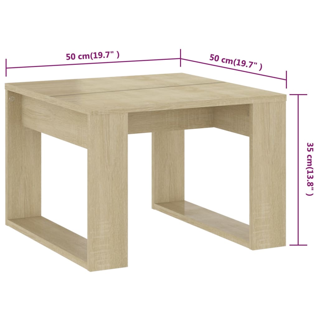 vidaXL Side Table Sonoma Oak 50x50x35 cm Engineered Wood