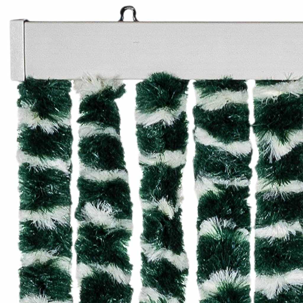 vidaXL Fly Curtain Green and White 100x230 cm Chenille