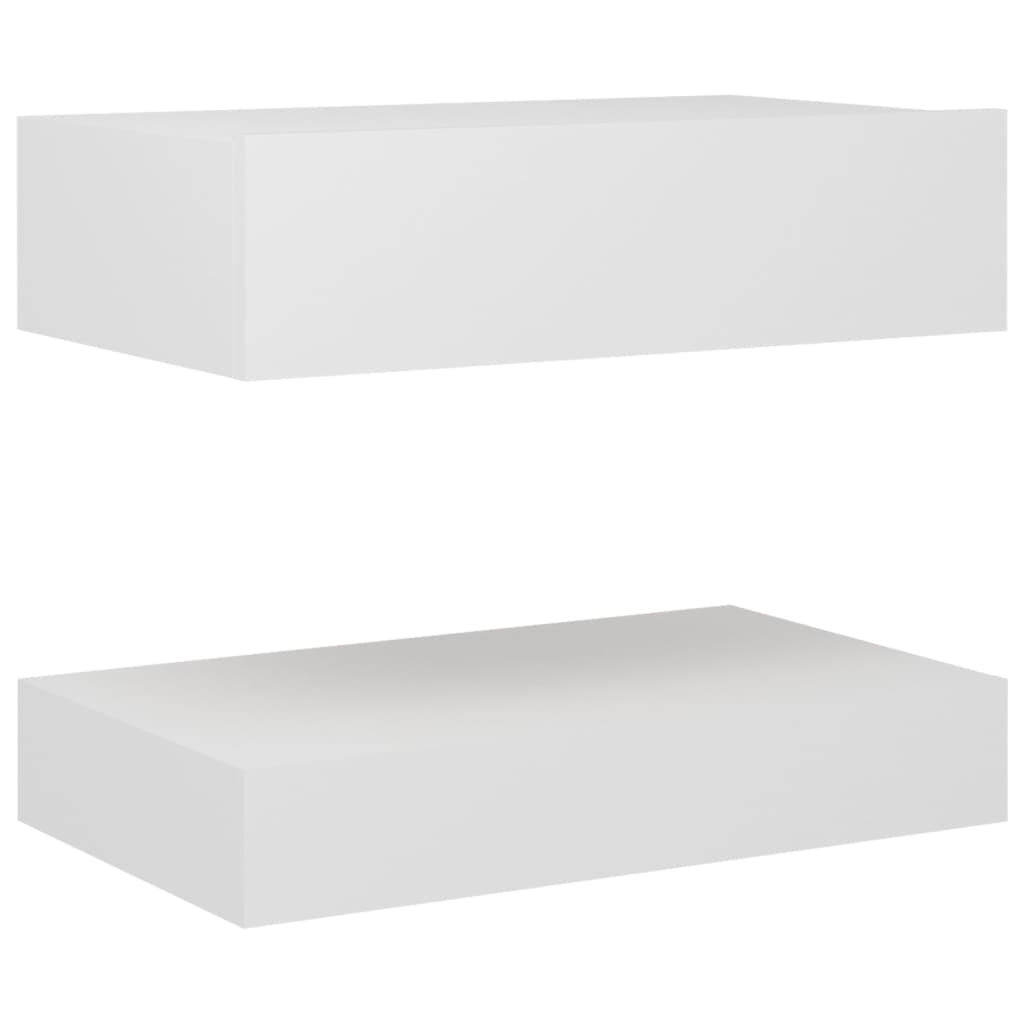 vidaXL LED Bedside Cabinets 2 pcs White 60x35 cm Chipboard