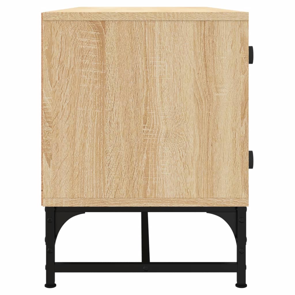 vidaXL TV Cabinet with Glass Doors Sonoma Oak 102x37x50 cm