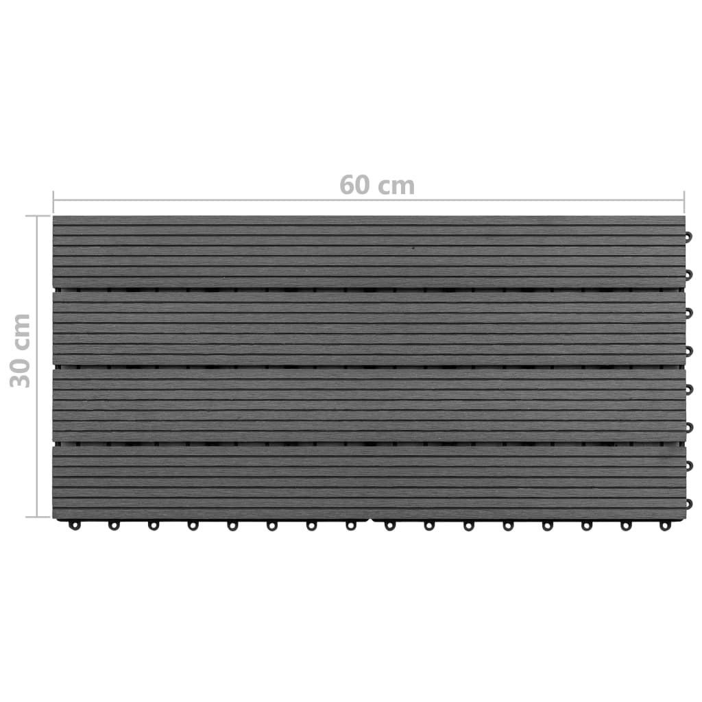 vidaXL WPC Tiles 60x30 cm 6 pcs 1m² Grey