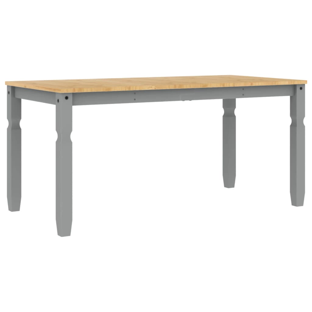 vidaXL Dining Table Corona Grey 160x80x75 cm Solid Wood Pine