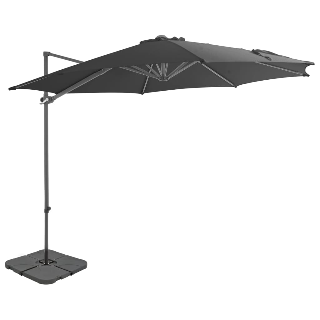 vidaXL Outdoor Umbrella with Portable Base Anthracite