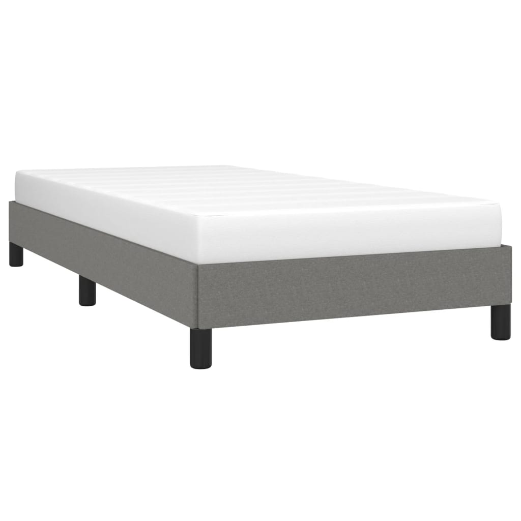 vidaXL Bed Frame Dark Grey 90x190 cm Single Fabric