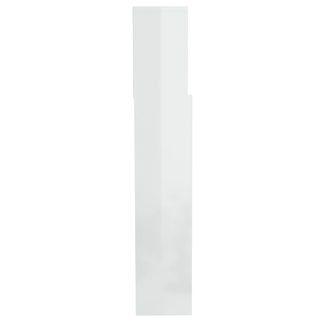 vidaXL Headboard Cabinet High Gloss White 200x19x103.5 cm
