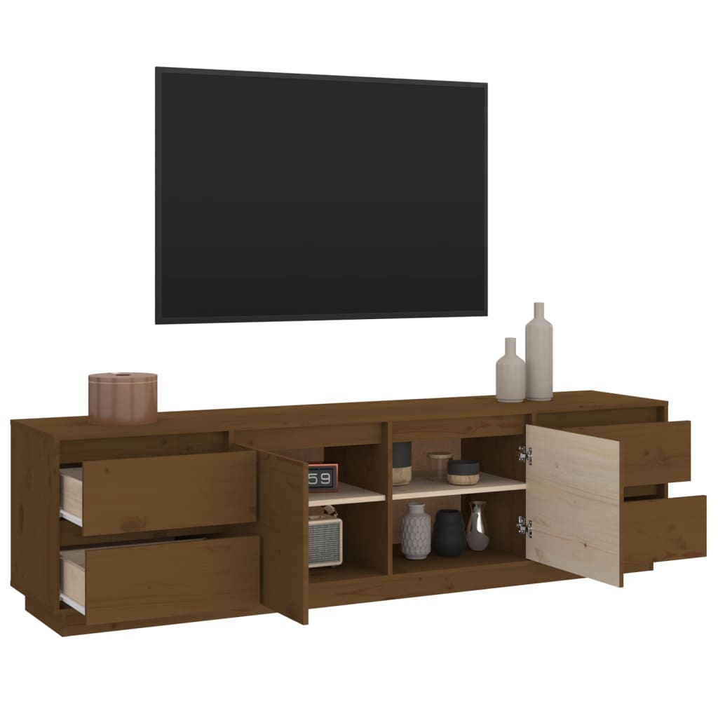 vidaXL TV Cabinet Honey Brown 176x37x47.5 cm Solid Wood Pine