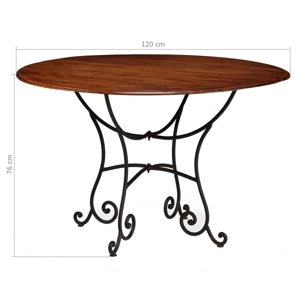 vidaXL Dining Table Solid Acacia Wood with Honey Finish 120x76 cm