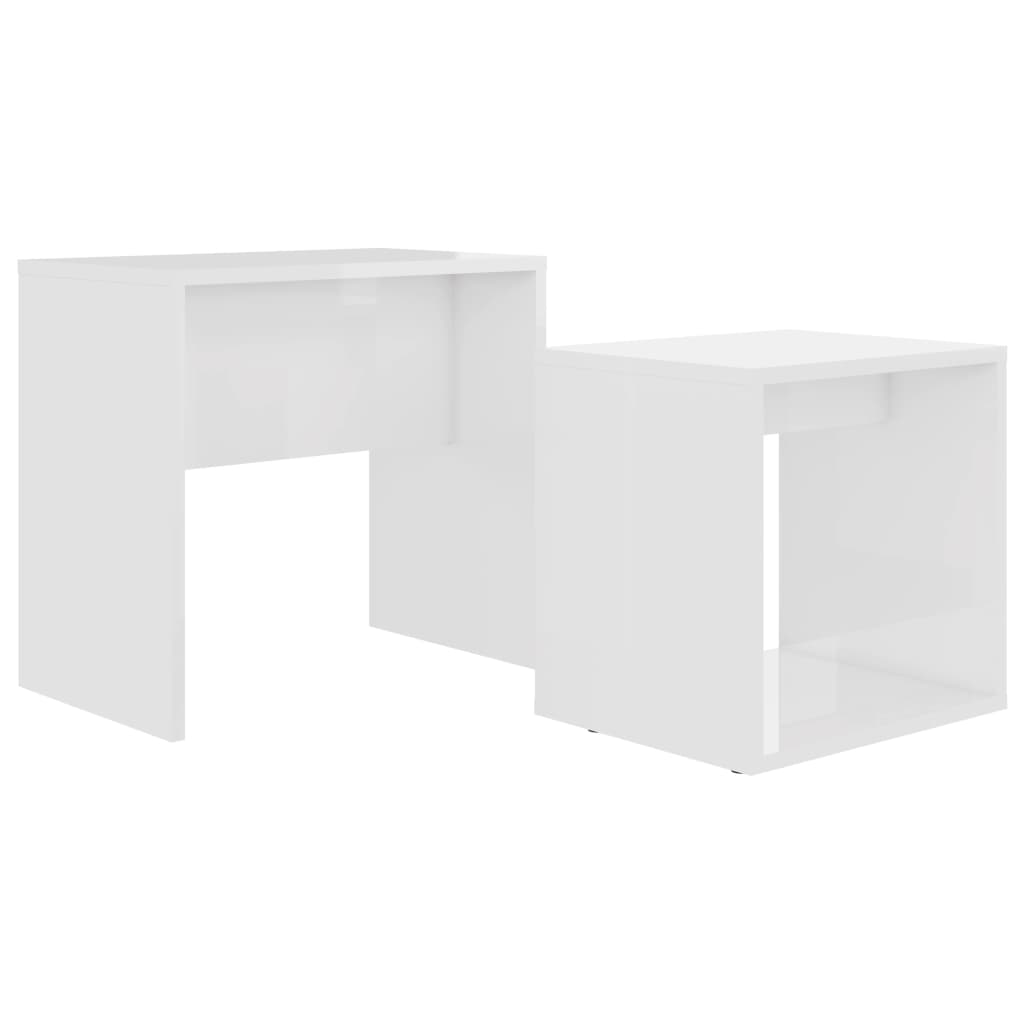 vidaXL Coffee Table Set High Gloss White 48x30x45 cm Chipboard