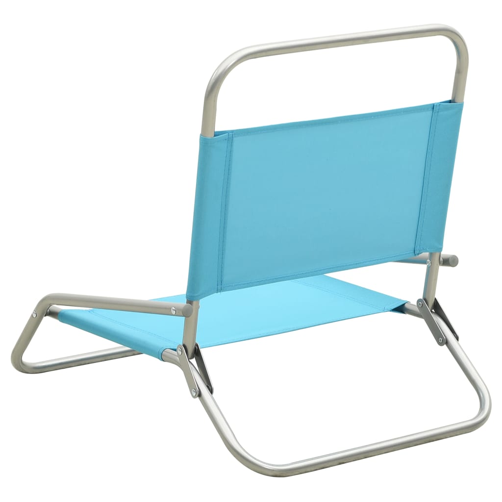 vidaXL Folding Beach Chairs 2 pcs Turquoise Fabric