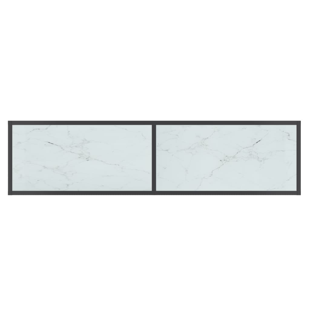 vidaXL Console Table White 140x35x75.5 cm Tempered Glass