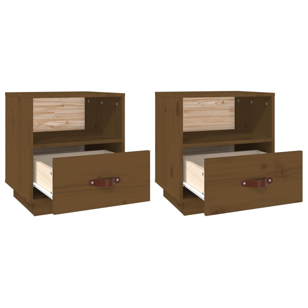 vidaXL Bedside Cabinets 2 pcs Honey Brown 40x34x45 cm Solid Wood Pine