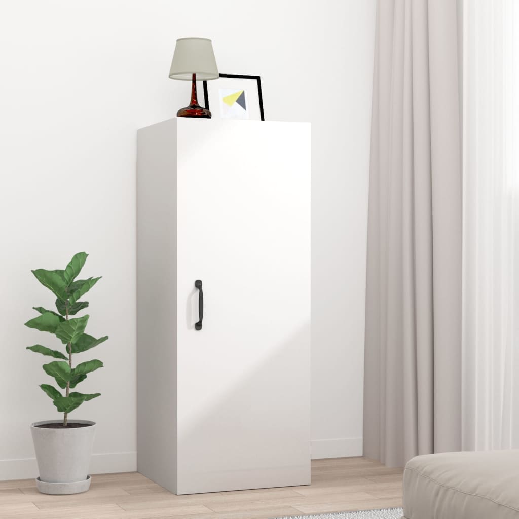 vidaXL Hanging Wall Cabinet High Gloss White 34.5x34x90 cm Engineered Wood