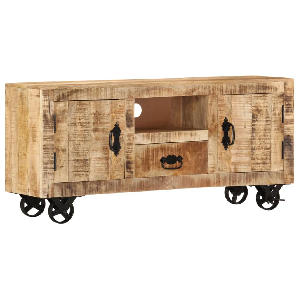 vidaXL TV Cabinet Rough Mango Wood 110x30x50 cm