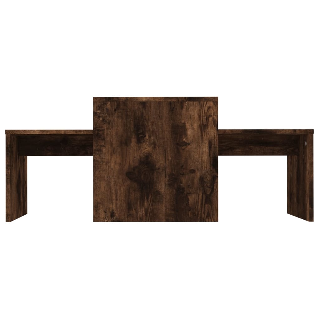 vidaXL Coffee Table Set Smoked Oak 100x48x40 cm Engineered Wood