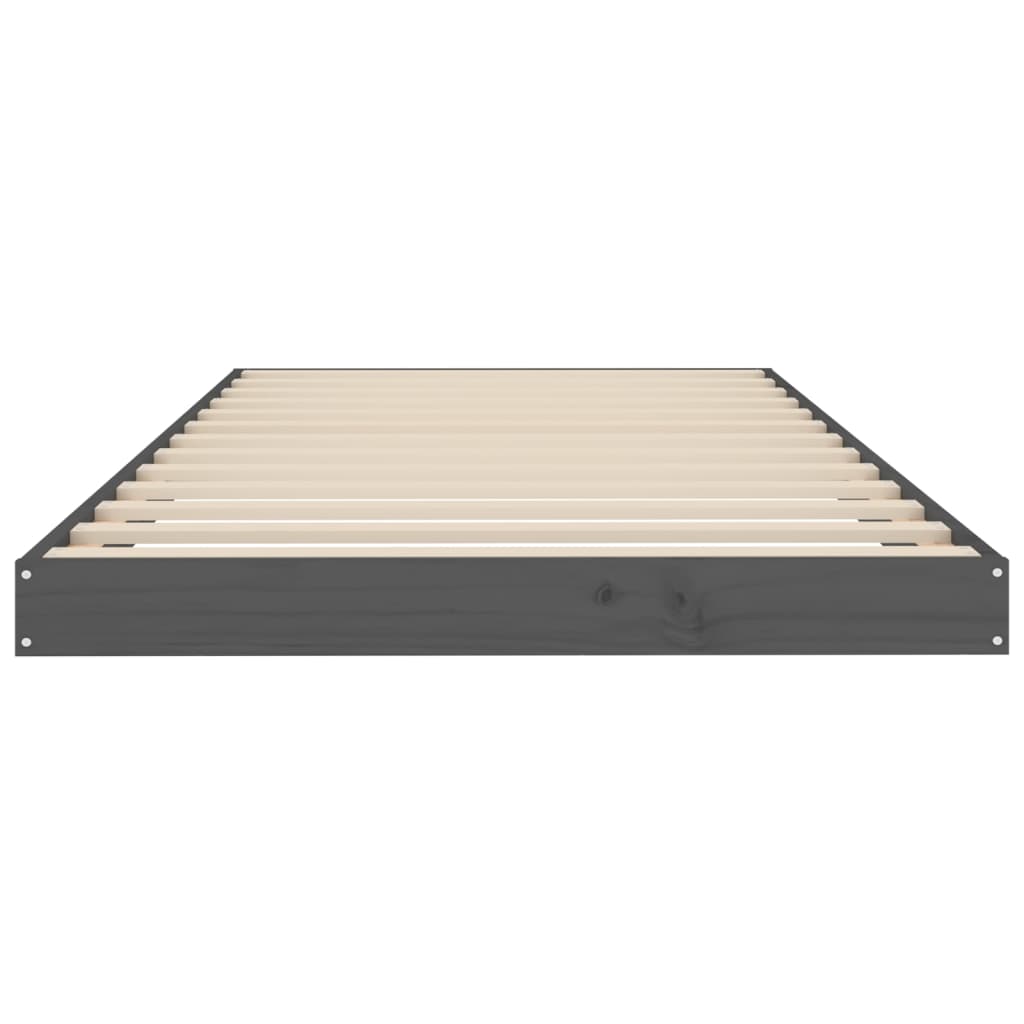 vidaXL Bed Frame Grey 90x200 cm Solid Wood Pine
