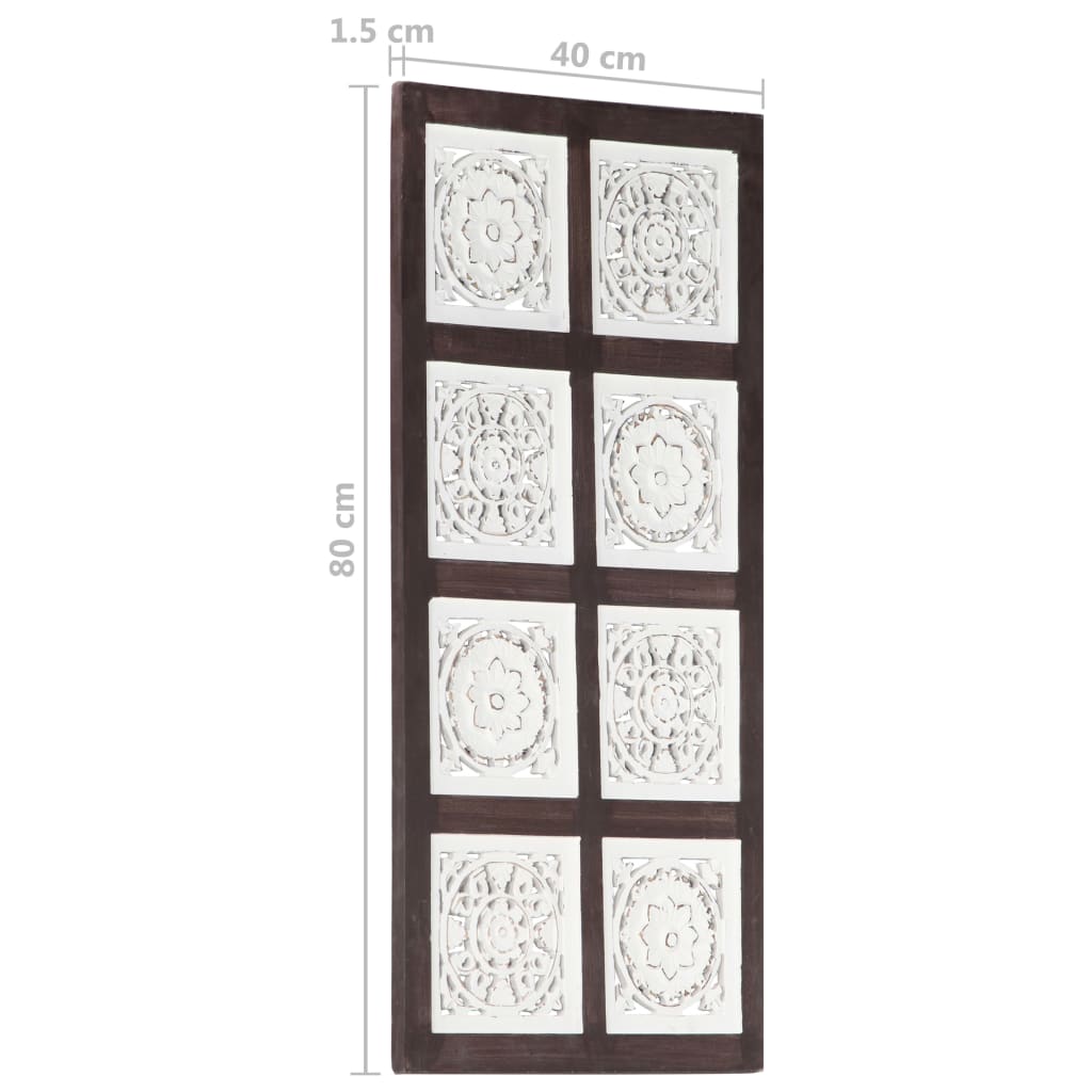 vidaXL Hand-Carved Wall Panel MDF 40x80x1.5 cm Brown and White