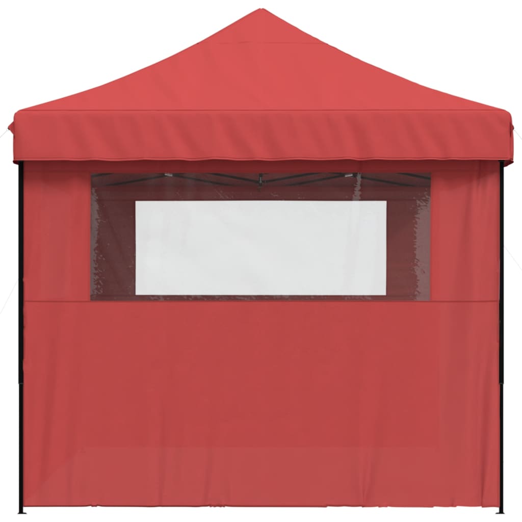 vidaXL Foldable Party Tent Pop-Up with 3 Sidewalls Burgundy