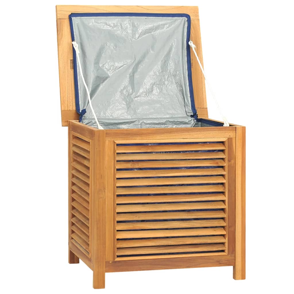 vidaXL Garden Storage Box with Bag 60x50x58 cm Solid Wood Teak
