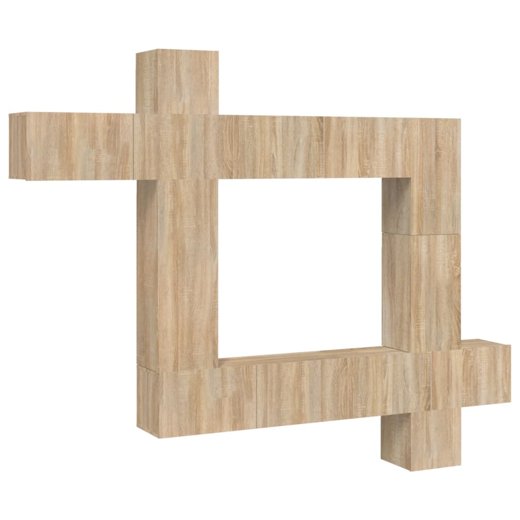 vidaXL 9 Piece TV Cabinet Set Sonoma Oak Engineered Wood