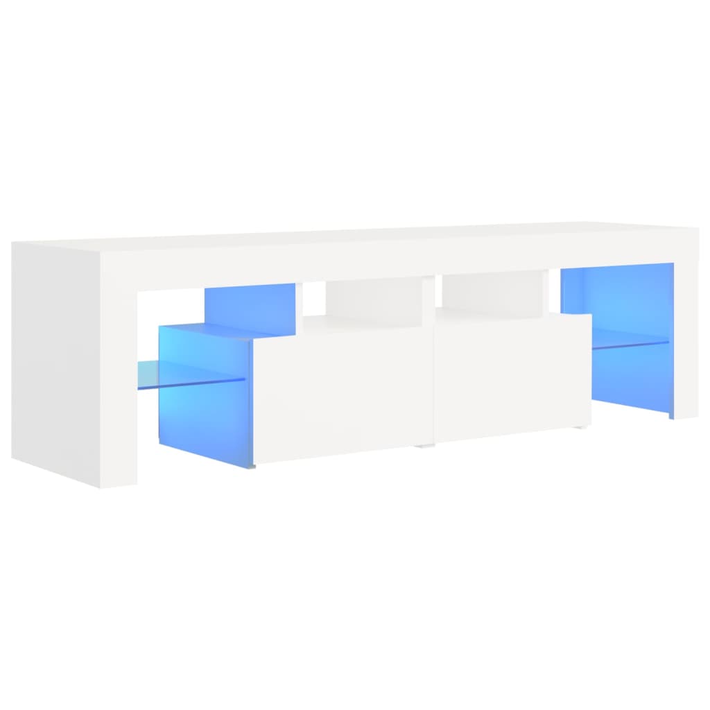 vidaXL TV Cabinet with LED Lights White 140x36.5x40 cm