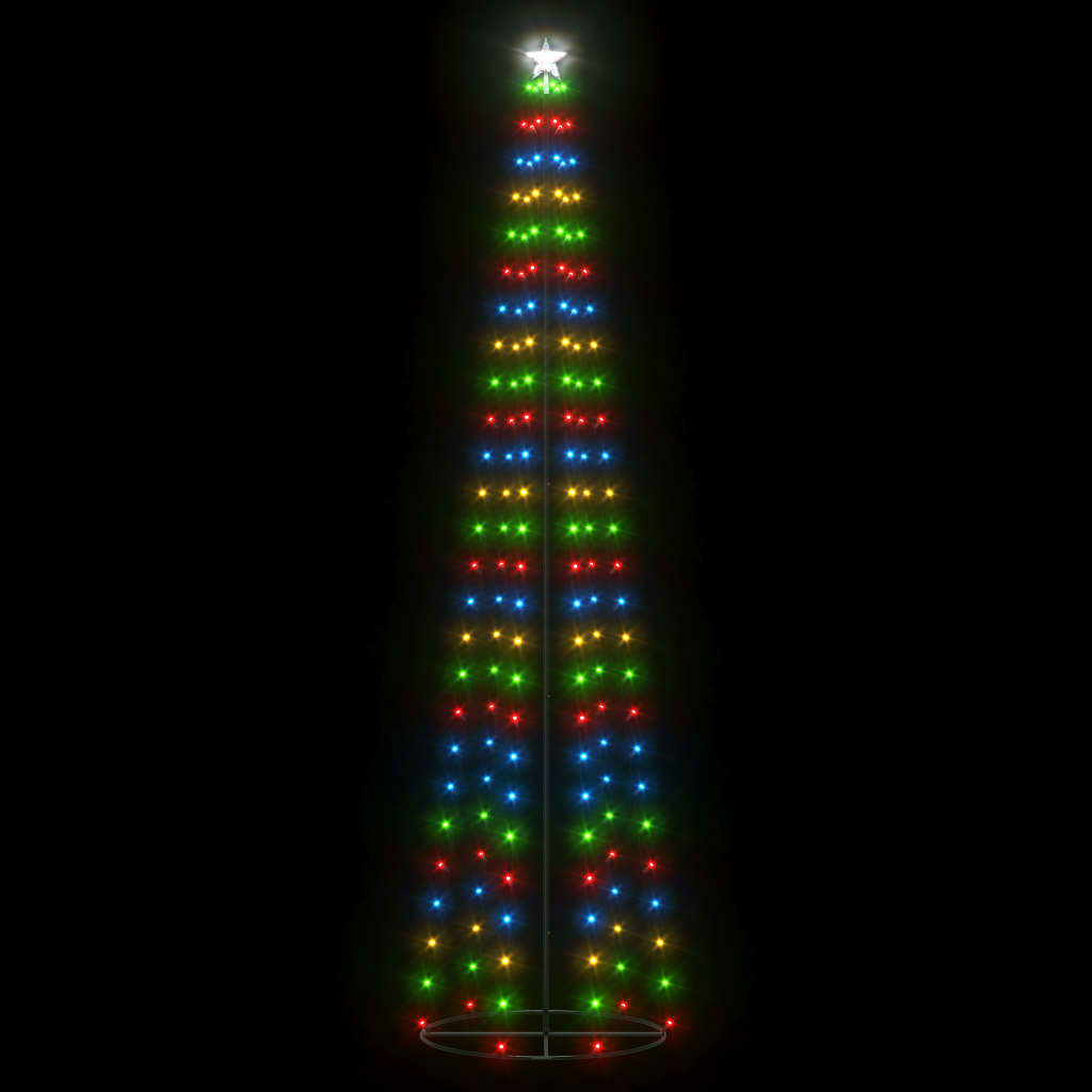 vidaXL Christmas Cone Tree 136 Colourful LEDs Decoration 70x240 cm