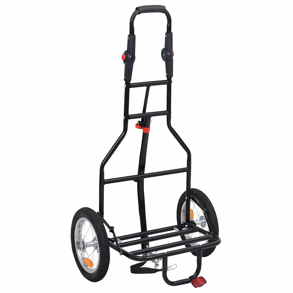 vidaXL Folding Cargo Bike Trailer with Grocery Bag Black vidaXL.co.uk