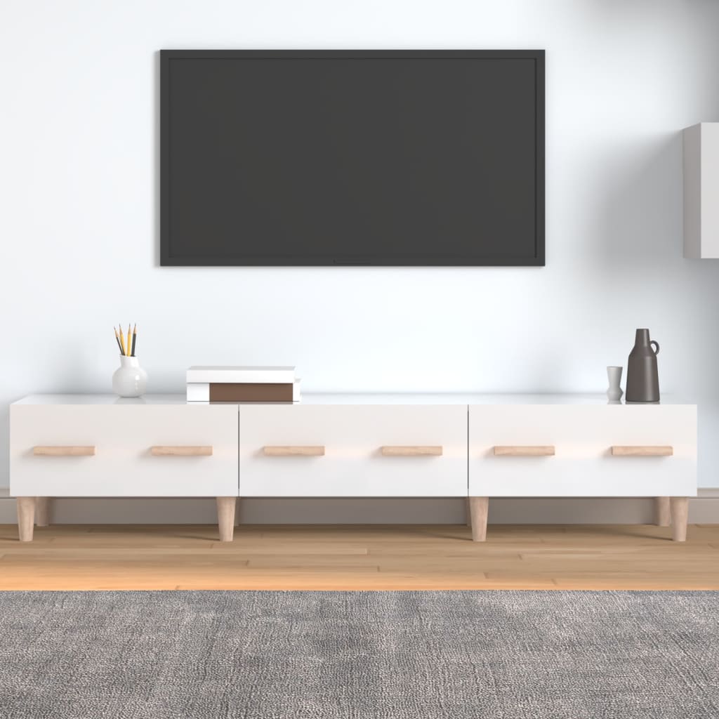 vidaXL TV Cabinet High Gloss White 150x34.5x30 cm Engineered Wood