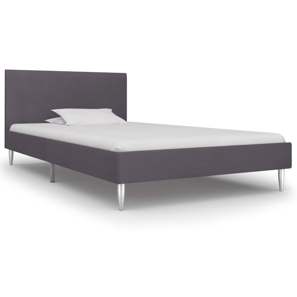 vidaXL Bed Frame Grey Fabric 90x200 cm