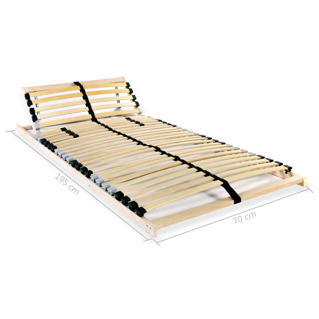 vidaXL Slatted Bed Bases 2 pcs with 28 Slats 7 Zones 70x200 cm