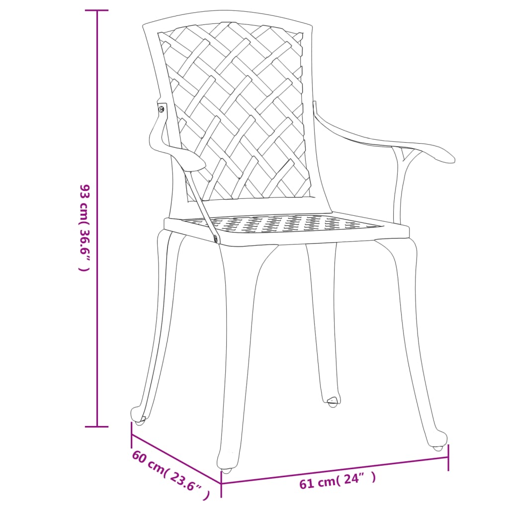 vidaXL Garden Chairs 6 pcs Cast Aluminium Black