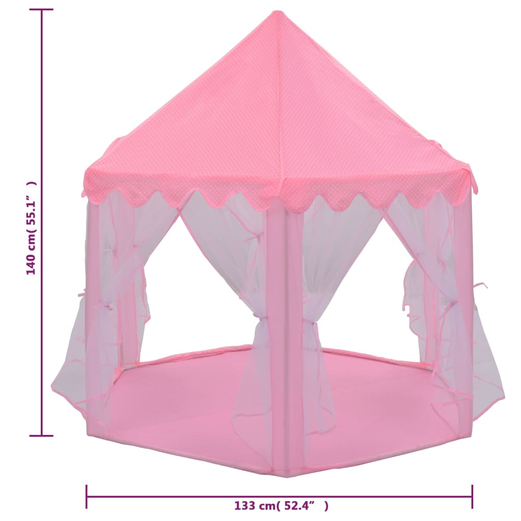 vidaXL Princess Play Tent with 250 Balls Pink 133x140 cm