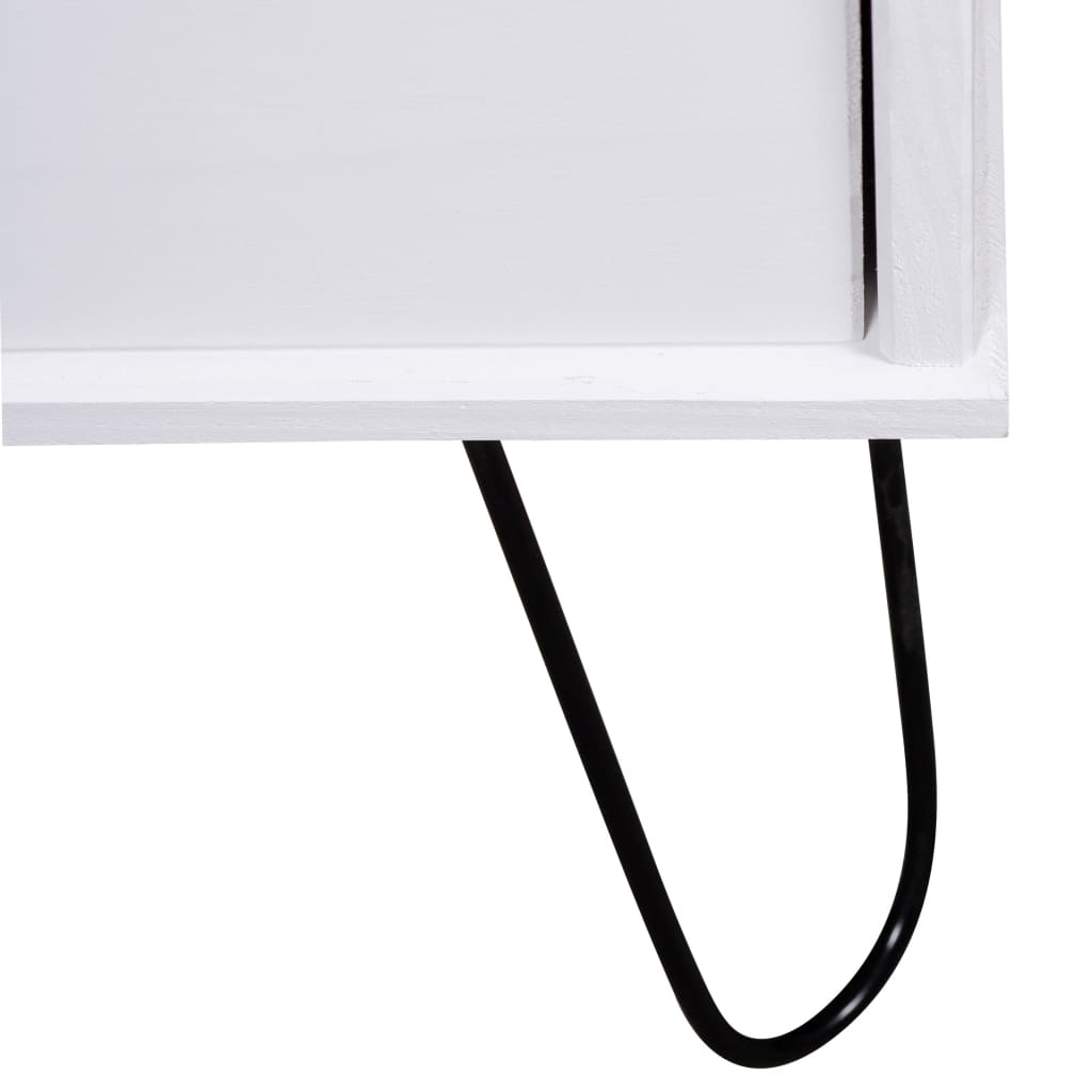 vidaXL Drawer Cabinet White 76.5x39.5x90.3 cm Solid Pine Wood