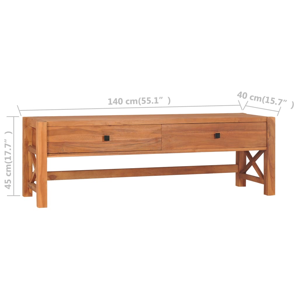vidaXL TV Cabinet 140x40x45 cm Teak Wood