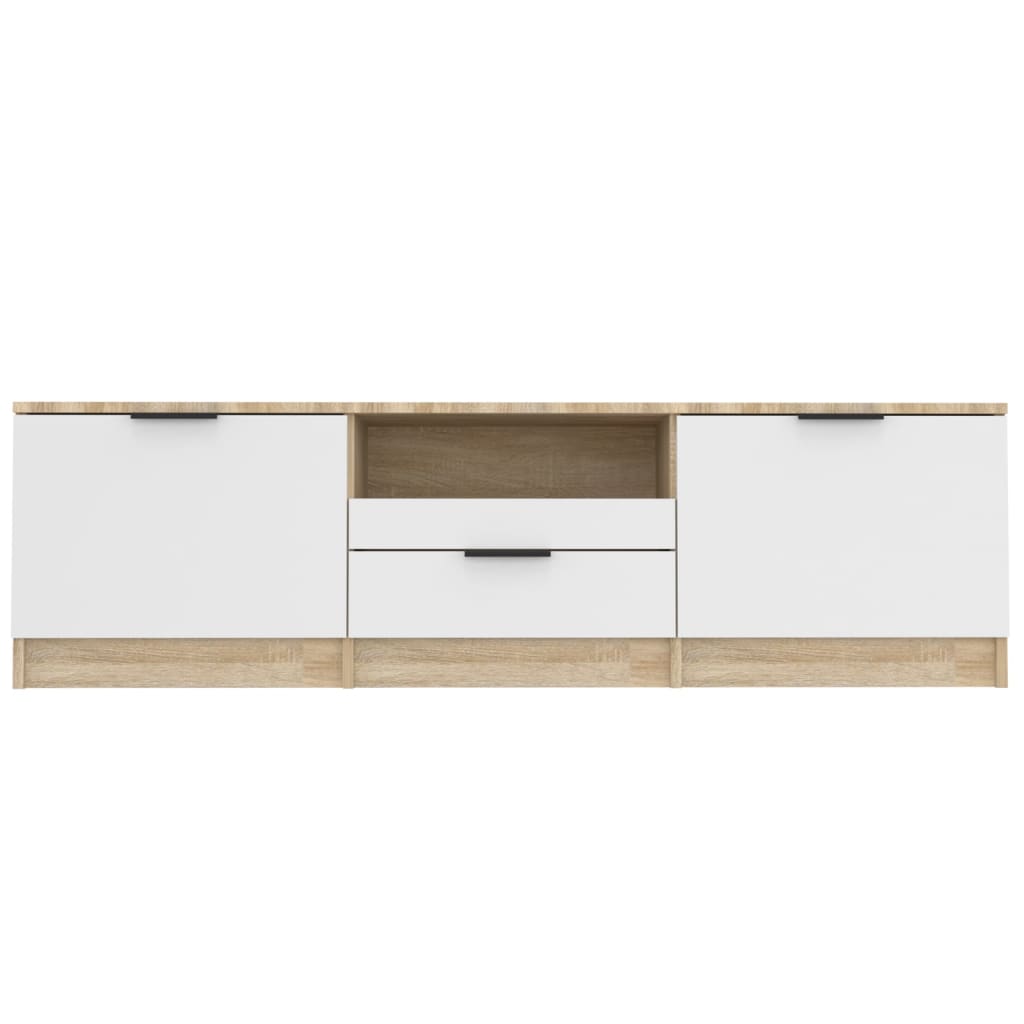 vidaXL TV Cabinet White and Sonoma Oak 140x35x40 cm Engineered Wood