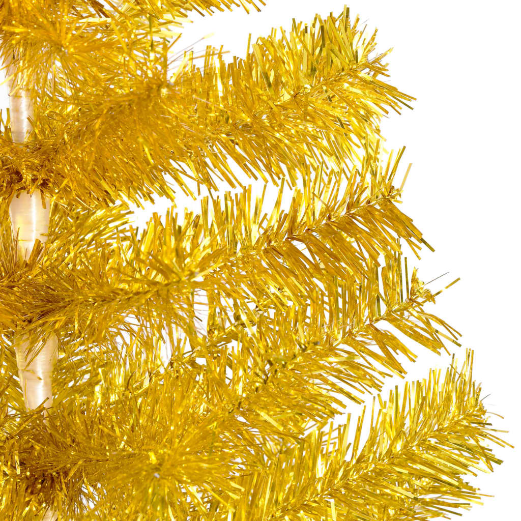 vidaXL Artificial Pre-lit Christmas Tree with Ball Set Gold 240 cm PET