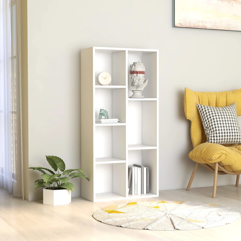 vidaXL Book Cabinet White 50x25x106 cm Engineered Wood
