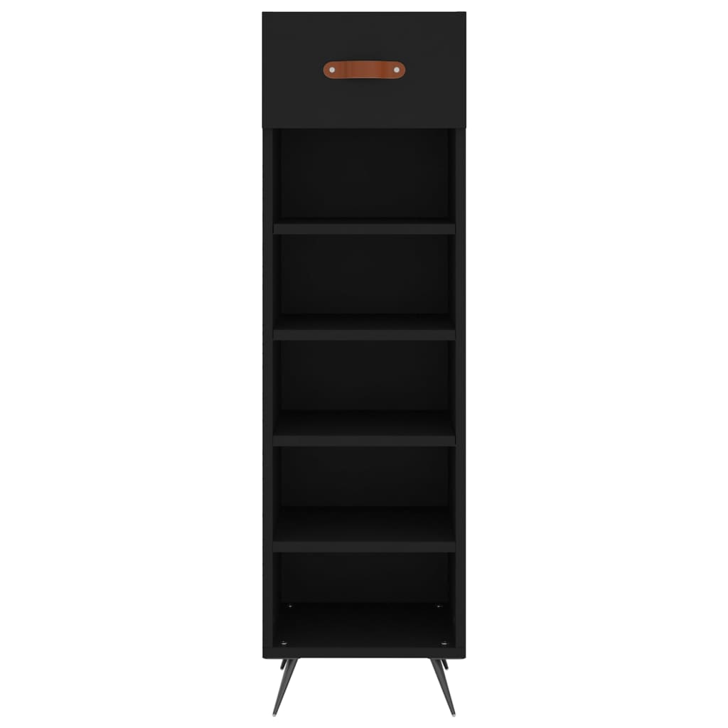 vidaXL Shoe Cabinet Black 30x35x105 cm Engineered Wood