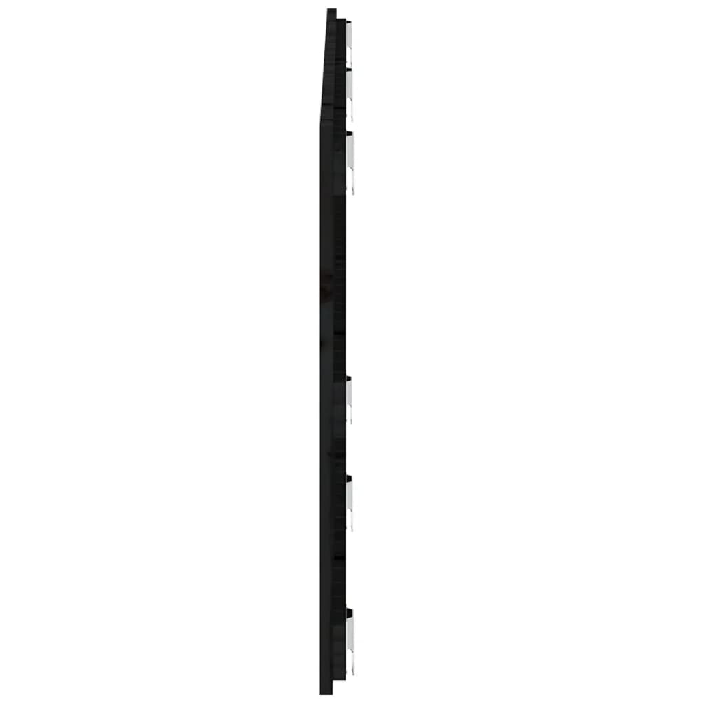 vidaXL Wall Headboard Black 147x3x60 cm Solid Wood Pine