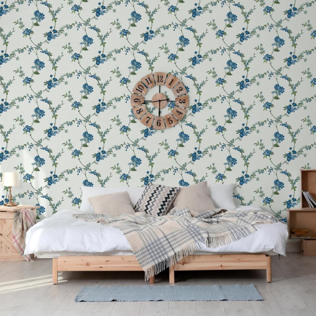 DUTCH WALLCOVERINGS Wallpaper Flower Light Blue