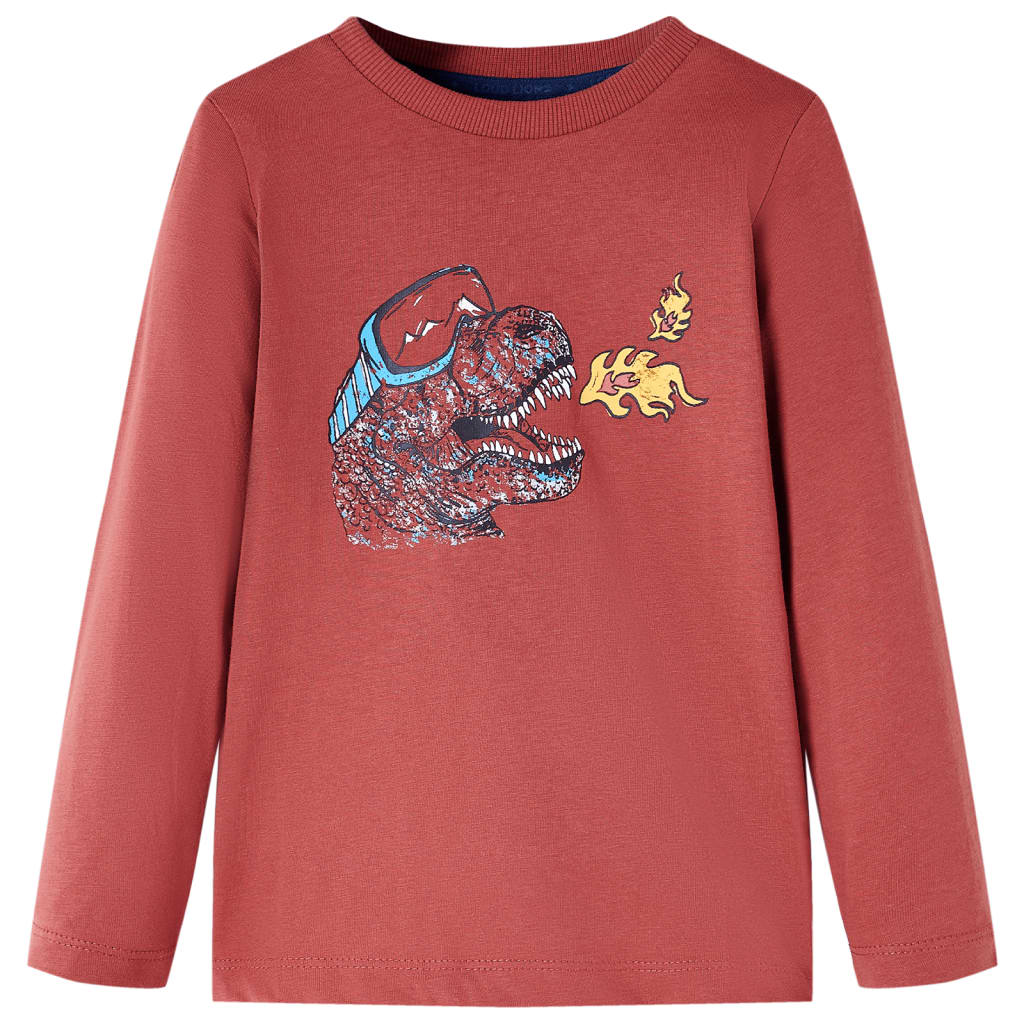Kids' T-shirt with Long Sleeves Burnt Red 92