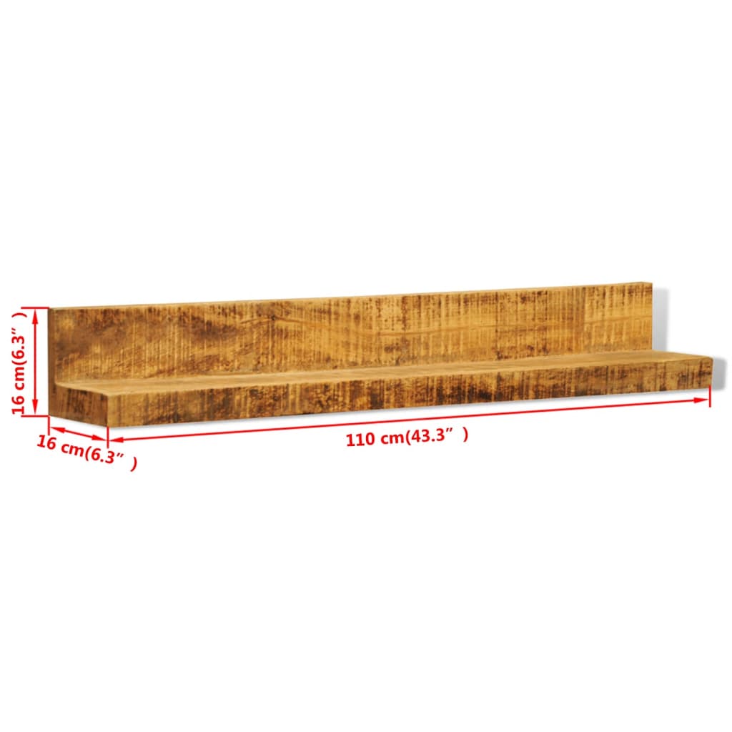 vidaXL Display Shelf 2 pcs Solid Wood Wall-Mounted